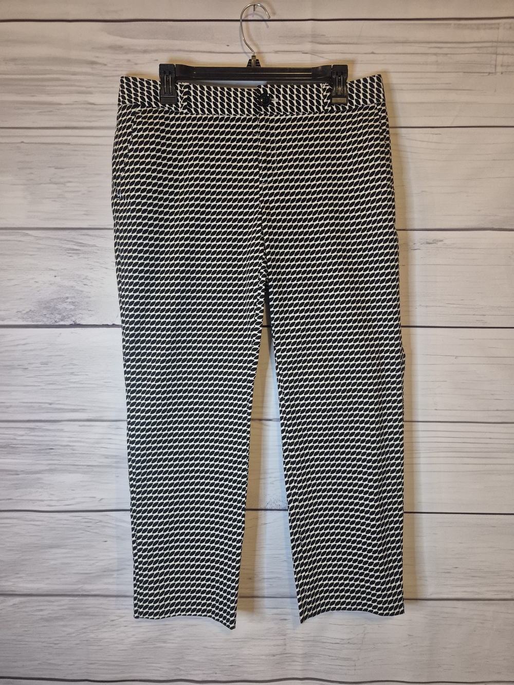 Banana Republic Black & White 'Hampton' Straight Leg Cropped Pants